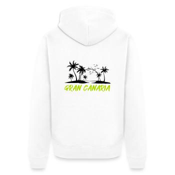Gran Canaria - Unisex Premium Organic Zip Hoodie - white - Back - Thijin (182cm)