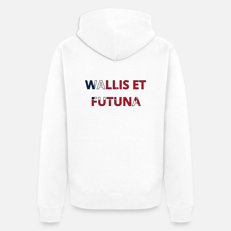 Drapeau Wallis et Futuna - Veste à capuche bio Premium Unisexe - blanc