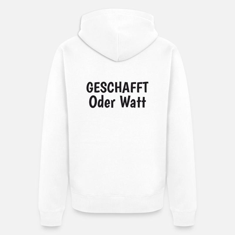Motivation Oder Watt - Unisex Premium Bio Zip Hoodie - Weiß
