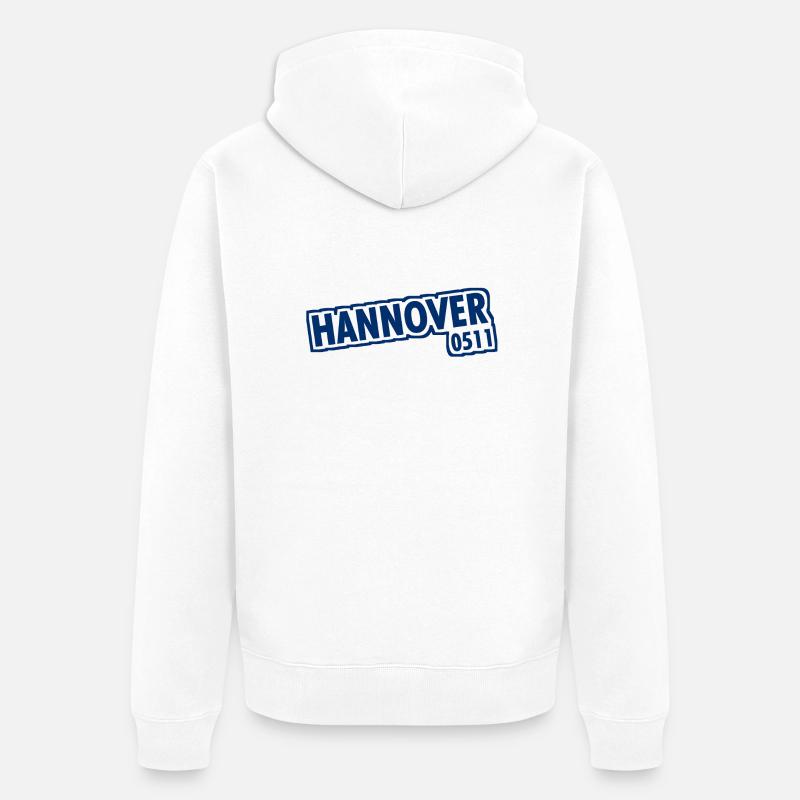 Hanovre - 0511 - Indicatif régional - Basse-Saxe - Veste à capuche bio Premium Unisexe - blanc