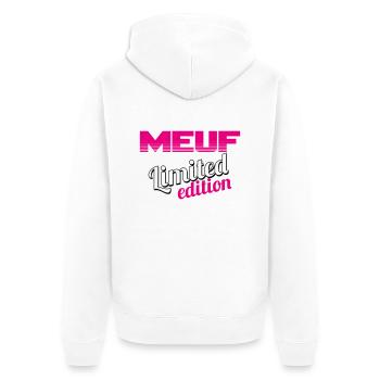 MEUF LIMITED EDITION - Veste à capuche bio Premium Unisexe - blanc - Dos - Thijin (182cm)