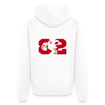 Moto 82 biker - Unisex Premium Organic Zip Hoodie - white - Back - Thijin (182cm)