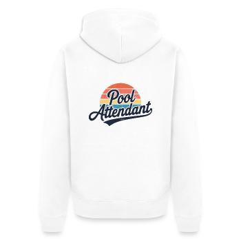Humor am Pool - Unisex Premium Bio Zip Hoodie - Weiß - Hinten - Thijin (182cm)
