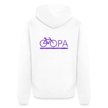 bester Opa Fahrrad Mountainbike Radeln Kritzeln - Unisex Premium Bio Zip Hoodie - Weiß - Hinten - Thijin (182cm)
