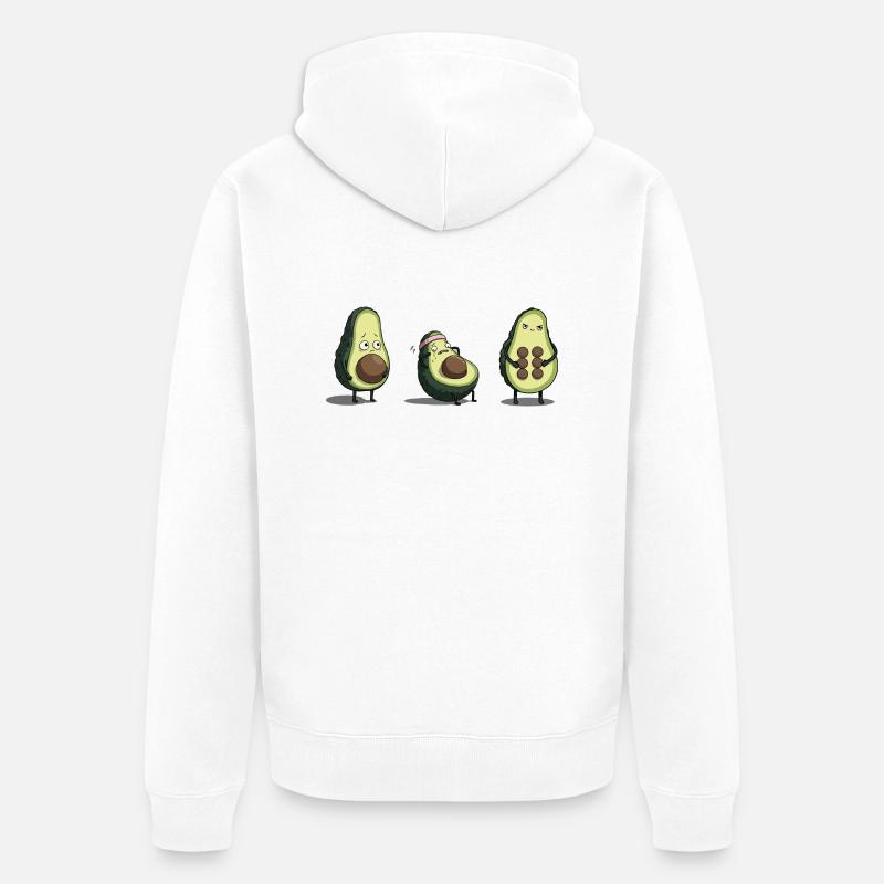 Evolution des Avocado-Körpers - Unisex Premium Bio Zip Hoodie - Weiß