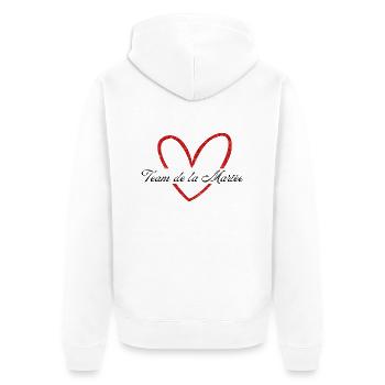 Red Heart Glitter Bride Team - Unisex Premium Organic Zip Hoodie - white - Back - Thijin (182cm)