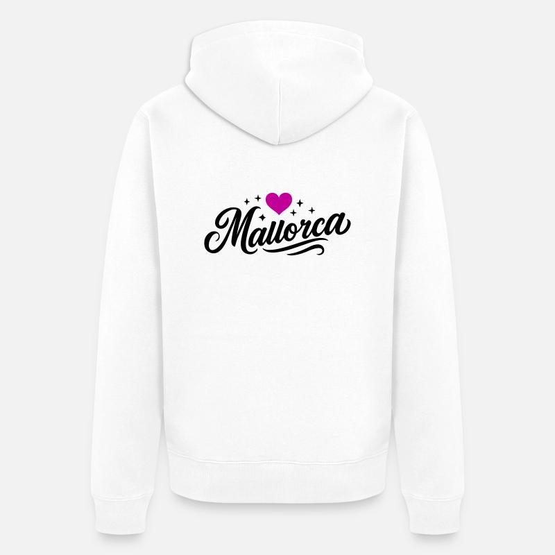 Cœur de Majorque - Veste à capuche bio Premium Unisexe - blanc