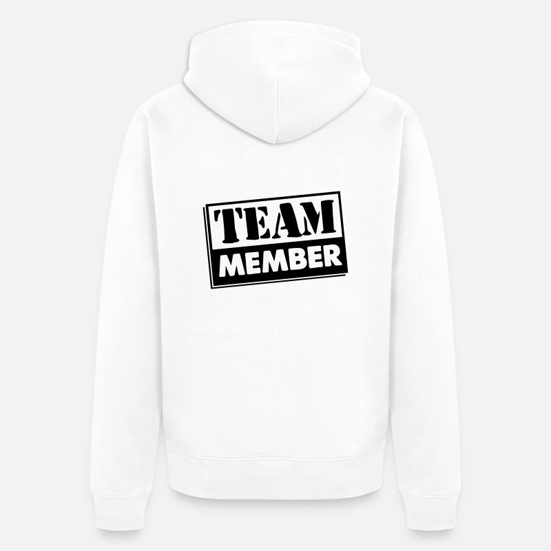 Membre de l’équipe 01 - Veste à capuche bio Premium Unisexe - blanc