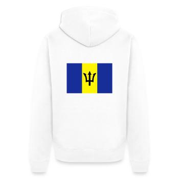 barbados - Unisex Premium Bio Zip Hoodie - Weiß - Hinten - Thijin (182cm)