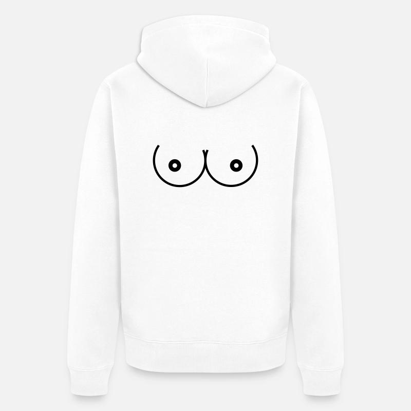 seins Breast buste - Veste à capuche bio Premium Unisexe - blanc