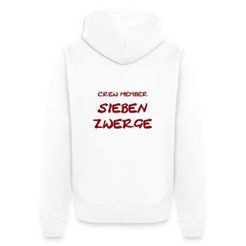 CREW_MEMBER_7Dwarfs - Unisex Premium Bio Zip Hoodie - Weiß - Hinten - Thijin (182cm)