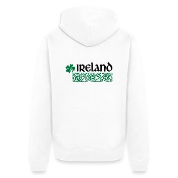 Ireland - Unisex Premium Organic Zip Hoodie - white - Back - Thijin (182cm)