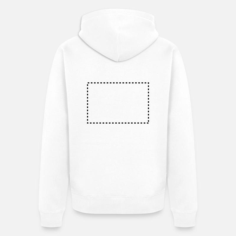 dashed_square_1c - Unisex Premium Bio Zip Hoodie - Weiß