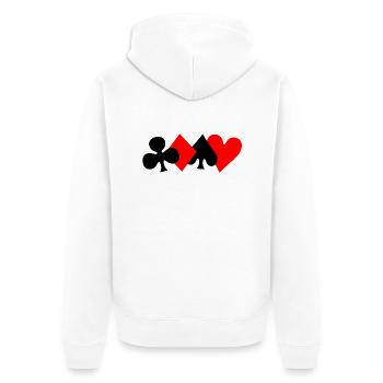 Kartenspiel - Unisex Premium Bio Zip Hoodie - Weiß - Hinten - Thijin (182cm)