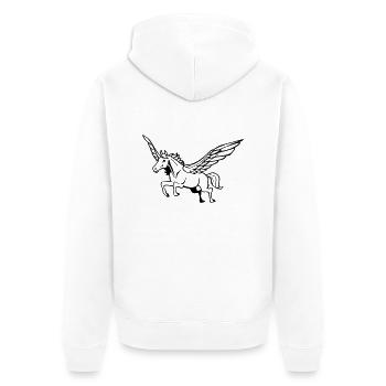 Pegasus - Unisex Premium Organic Zip Hoodie - white - Back - Thijin (182cm)