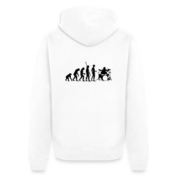 evolution_drummer_b_1c - Unisex Premium Organic Zip Hoodie - white - Back - Thijin (182cm)