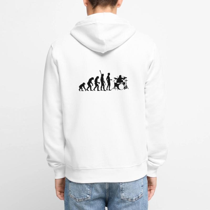 evolution_drummer_b_1c Unisex Premium Bio Zip Hoodie