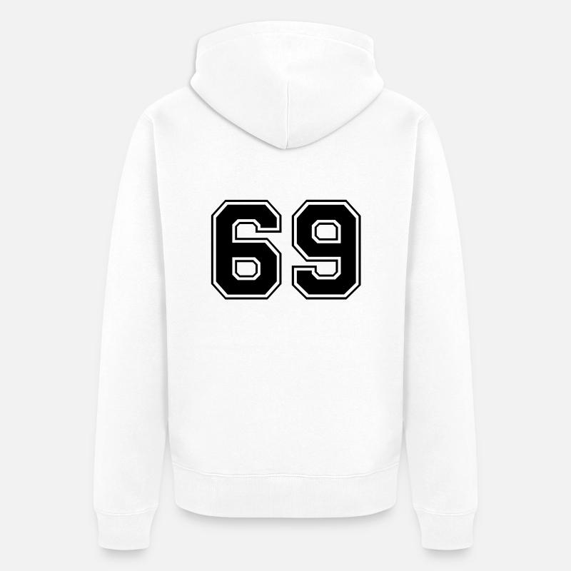 69 - Veste à capuche bio Premium Unisexe - blanc