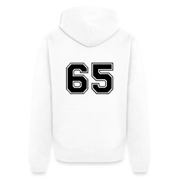 65 - Unisex Premium Organic Zip Hoodie - white - Back - Thijin (182cm)
