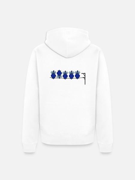 Vogel Kopf - Unisex Premium Bio Zip Hoodie - Weiß