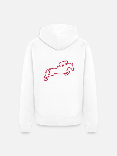 Hindernis springen Reiten trace2 - Unisex Premium Bio Zip Hoodie - Weiß