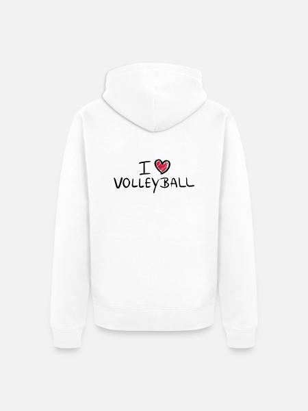 i_love_volleyball__f2 - Unisex Premium Organic Zip Hoodie - white