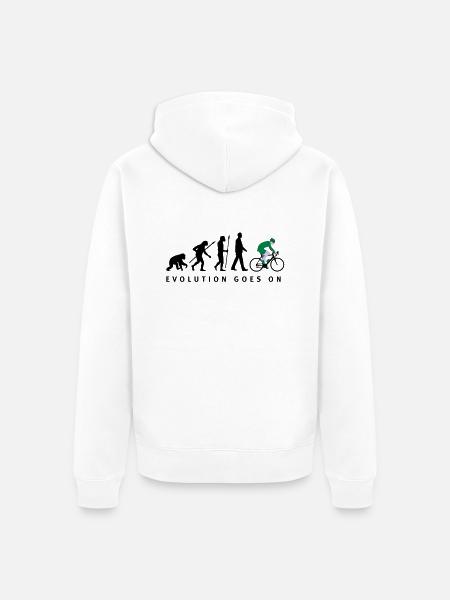 evolution_radfahrer_052012_d_3c - Unisex Premium Bio Zip Hoodie - Weiß