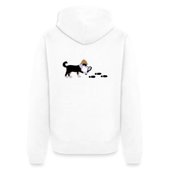 Mantrailer Gingi Vektor - Unisex Premium Bio Zip Hoodie - Weiß - Hinten - Thijin (182cm)