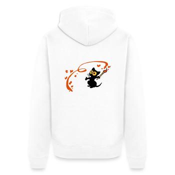 Georgie Chaton peintre - Veste à capuche bio Premium Unisexe - blanc - Dos - Thijin (182cm)