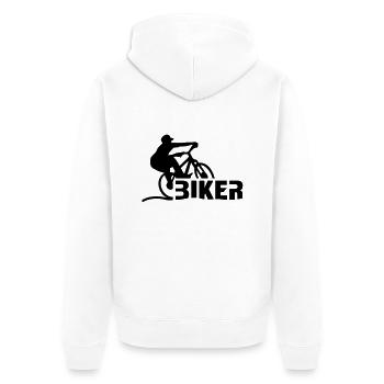 biker__f1 - Veste à capuche bio Premium Unisexe - blanc - Dos - Thijin (182cm)
