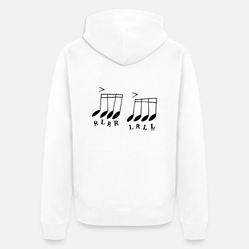 paradiddle - Unisex Premium Bio Zip Hoodie - Weiß