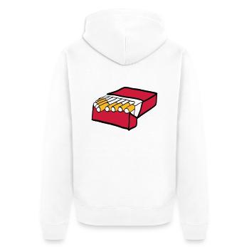Cigarettes - Unisex Premium Organic Zip Hoodie - white - Back - Thijin (182cm)