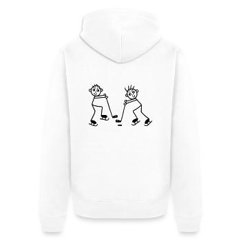2 Hockey sur glace Joueurs - Veste à capuche bio Premium Unisexe - blanc - Dos - Thijin (182cm)