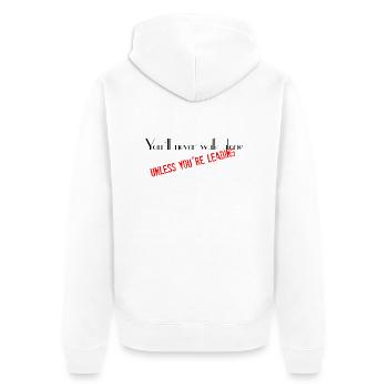 You never walk alone - Unisex Premium Bio Zip Hoodie - Weiß - Hinten - Thijin (182cm)