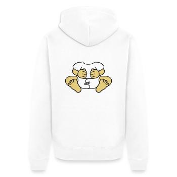 baby koerper lustig kind windel klein ohne kopf sc - Unisex Premium Bio Zip Hoodie - Weiß - Hinten - Thijin (182cm)