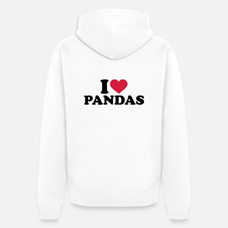 I love Pandas - Veste à capuche bio Premium Unisexe - blanc