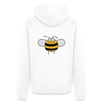 Lustige Süße Kinder Biene / Hummel - Unisex Premium Bio Zip Hoodie - Weiß - Hinten - Thijin (182cm)