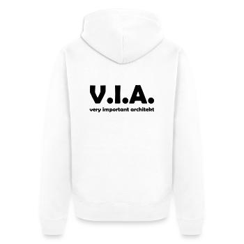 architekt - Unisex Premium Bio Zip Hoodie - Weiß - Hinten - Thijin (182cm)
