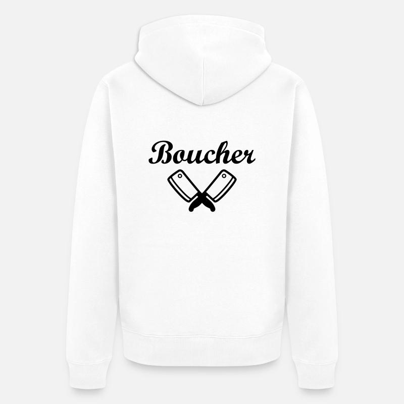 Boucher - Veste à capuche bio Premium Unisexe - blanc
