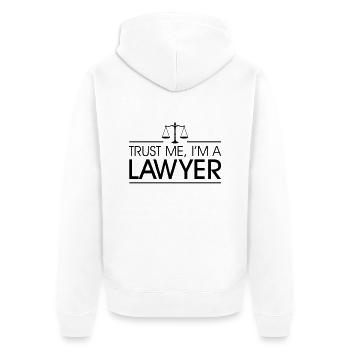 Trust me I'm a Lawyer - Unisex Premium Bio Zip Hoodie - Weiß - Hinten - Thijin (182cm)