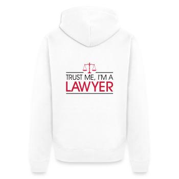 Trust me I'm a Lawyer - Unisex Premium Bio Zip Hoodie - Weiß - Hinten - Thijin (182cm)