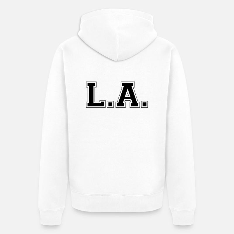 LA - Los Angeles - Veste à capuche bio Premium Unisexe - blanc