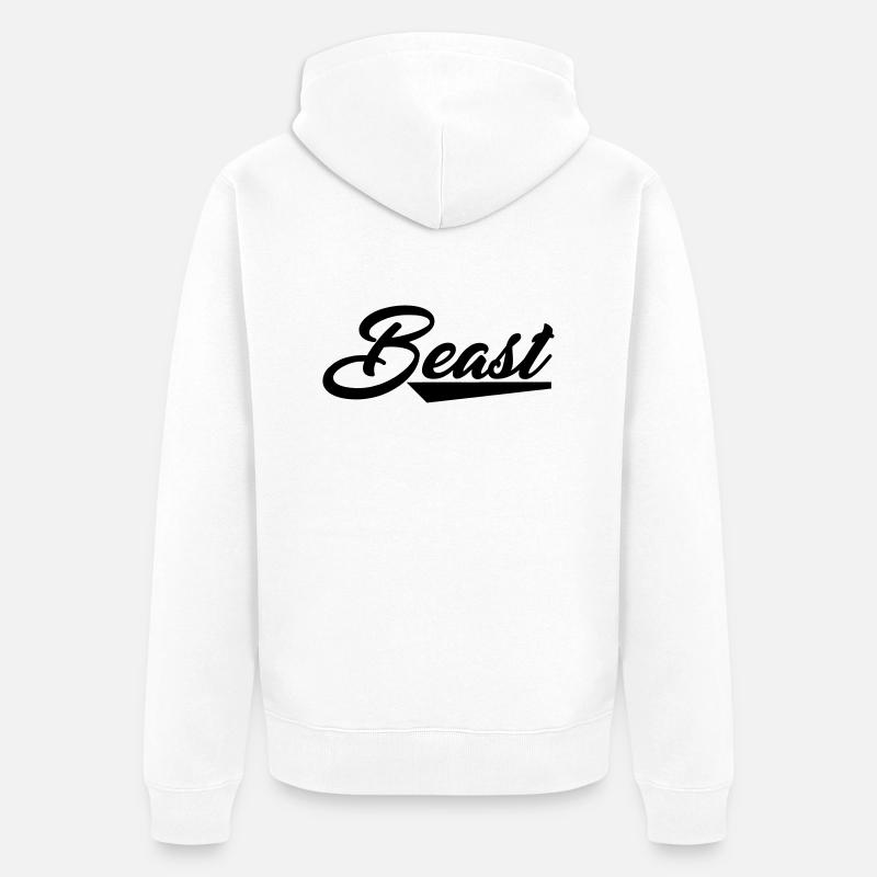 beast - Unisex Premium Bio Zip Hoodie - Weiß