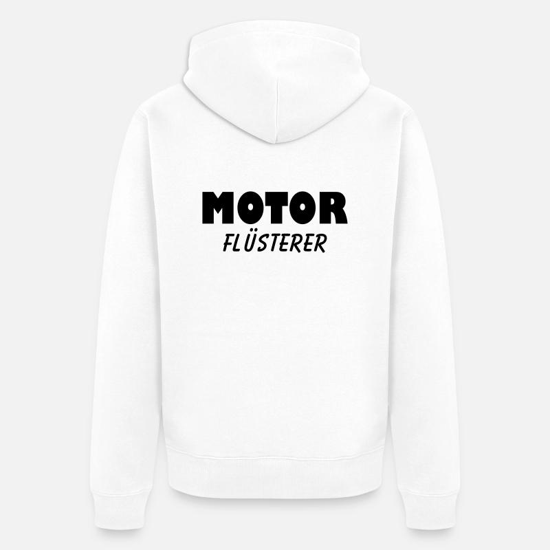 motor flüsterer - Unisex Premium Bio Zip Hoodie - Weiß
