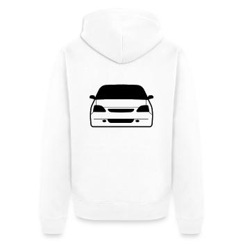 JDM Car eyes EP3 | T-shirts JDM - Unisex Premium Organic Zip Hoodie - white - Back - Thijin (182cm)