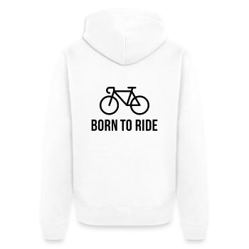 Born To Ride (Fahrrad / Rennrad) - Unisex Premium Bio Zip Hoodie - Weiß - Hinten - Thijin (182cm)