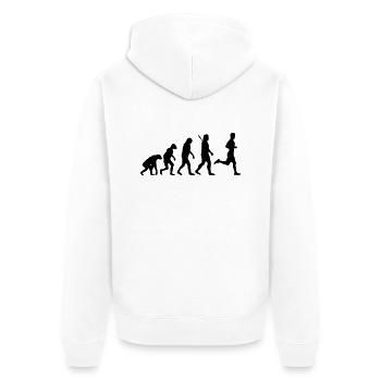 Jogging - Unisex Premium Bio Zip Hoodie - Weiß - Hinten - Thijin (182cm)
