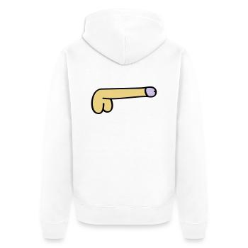 symbol dick - Unisex Premium Bio Zip Hoodie - Weiß - Hinten - Thijin (182cm)