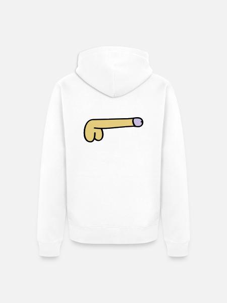 symbol dick - Unisex Premium Organic Zip Hoodie - white