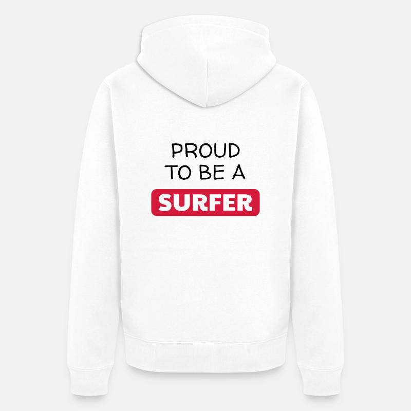 surf / surfeur / surfer / plage - Veste à capuche bio Premium Unisexe - blanc